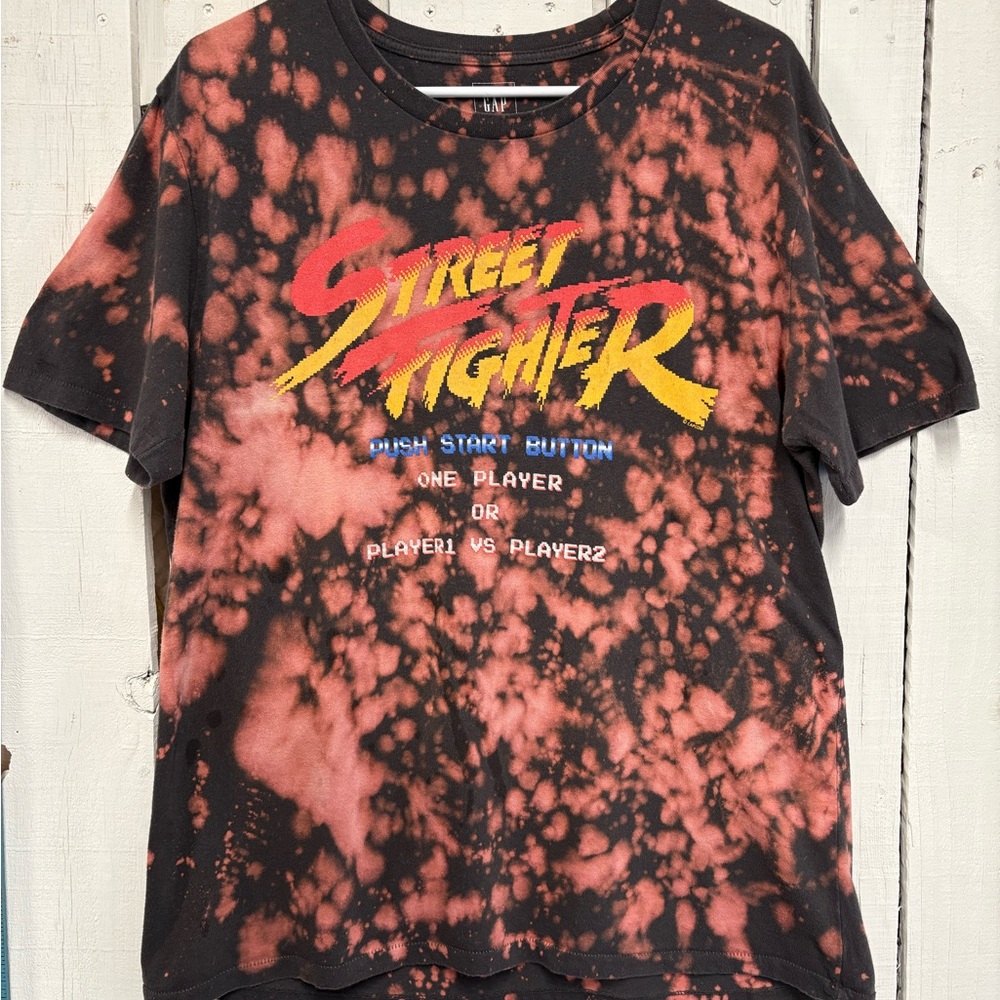 Street Fighter Bleach Tie Dye T Shirt Large Gap